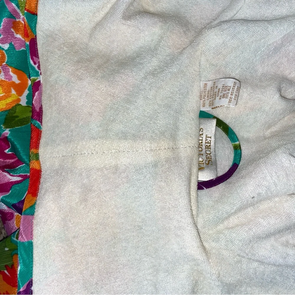 Victoria's‎ Secret Terry with Multicolor Trim ROBE OSFM Gold Label